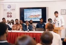 Abeiku Jackson delivering his speech
