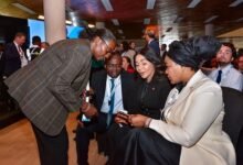 Dr Agyepong (second from left) with other participants at the opening of the Africa Forward Summit