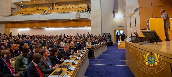 President Mahama addressing participants at the World Health Assembly in Geneva