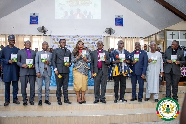 Nana Oye Bampoe Addo(fifth from left), Mr Ahmed (fourth from right), Rev. Ntim Fordjour (fourth from left) and other guests launching the event