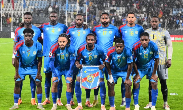 Congo players pose for a team photo ahead of a recent game