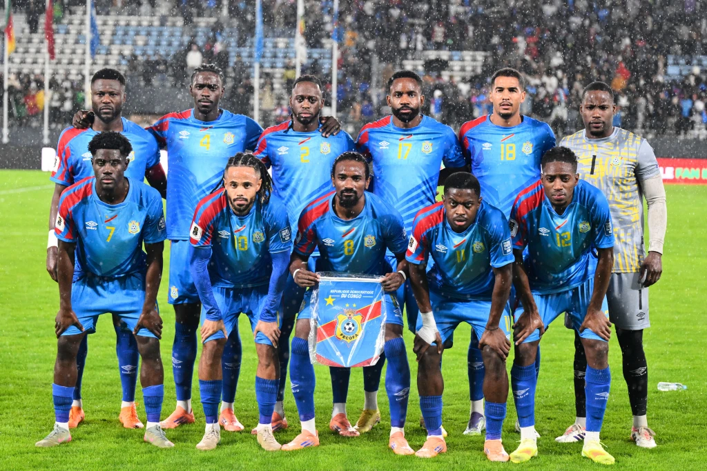 Congo players pose for a team photo ahead of a recent game