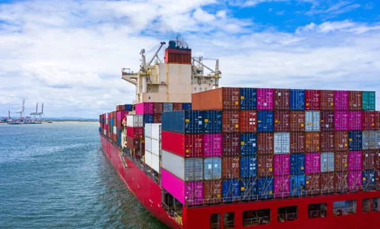 Containers on a vessel