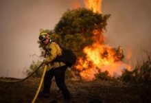 Crews battle the Sandy Fire
