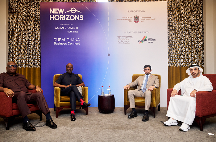 AlShamsi (second from right), Mr Madjie (left), and other guests at the meeting