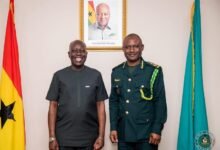 Mr Basintale (right) and Dr Ochan during the courtesy call