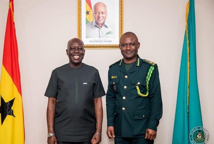 Mr Basintale (right) and Dr Ochan during the courtesy call