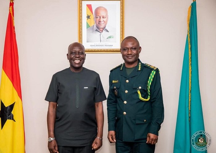 Mr Basintale (right) and Dr Ochan during the courtesy call