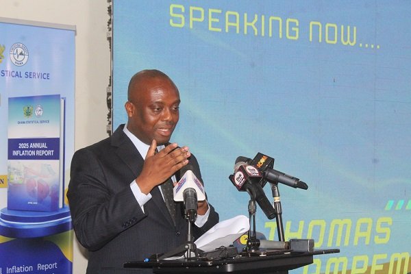 Mr Ampem (inset) addressing participants at the launch