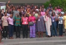 Prof. Kwakye (fourth from left), together with participants after the training