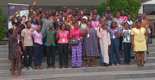 Prof. Kwakye (fourth from left), together with participants after the training