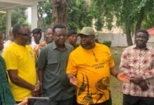 Mr Michael Kpakpo Allotey (second right) interacting with members of the GAF