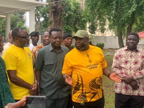 Mr Michael Kpakpo Allotey (second right) interacting with members of the GAF