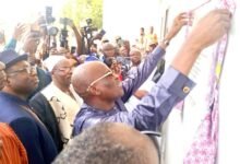 Mr Iddrisu unveiling the plaque to officially open the facility