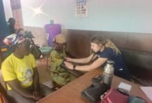 Women undergoing health screening at the Okanagan Clinic at Nyobok, Sakoti