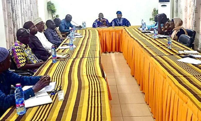 Mr Mburidiba (arrowed) with the heads of departments and agencies at the meeting