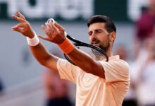 Novak Djokovic celebrating after the match