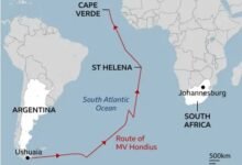 Route of the cruise ship