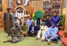 The Chief Imam and other islamic clerics with the delegation from the Football Association