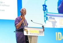 Moses Baiden addressing the audience at ID4Africa