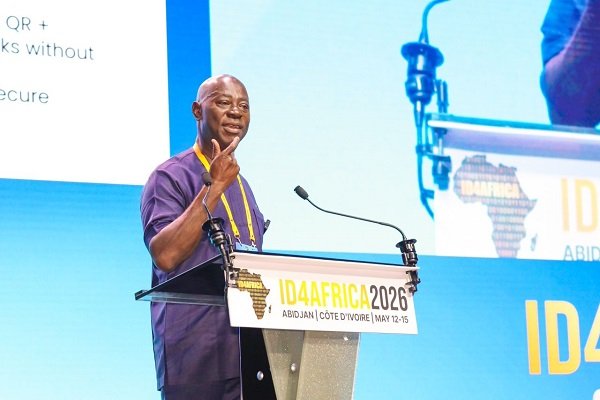 Moses Baiden addressing the audience at ID4Africa