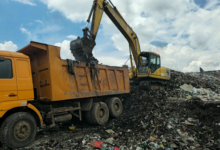 A refuse dump being cleared by Zoomlion Nairobi