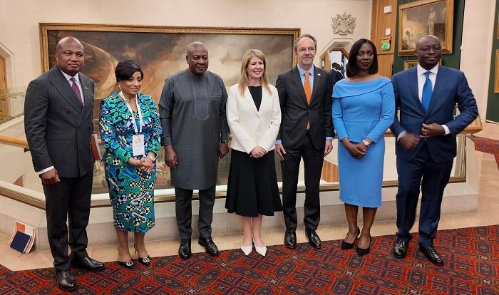 President Mahama (third from left) with some Ministers of State and UK officials at the event