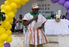Mr Danwana (inset) addressing the graduates at the passing-out ceremony