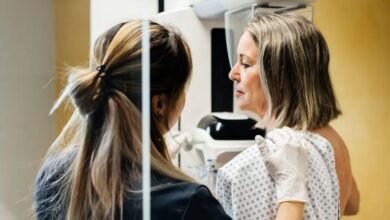 A cancer patient undergoing some tests