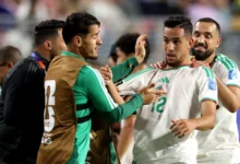Algerian players celebrating the equaliser