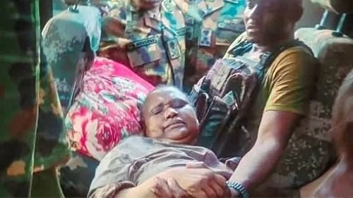 Amina Abubakar is now being treated in hospital after her rescue