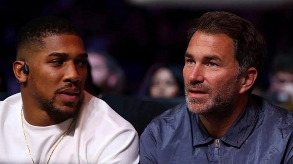 Anthony Joshua (left) with Eddie Hearn