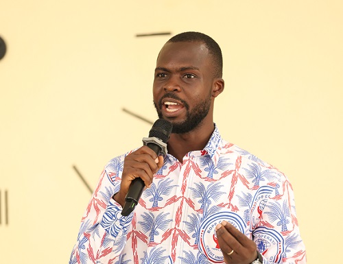 The Board Chairman of BoPP Credit Union, Mr Oduro speaking during the AGM