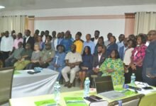 Dr. Ofei-Aboagye (seated right) with participants after the workshop. Photo Victor Buxton