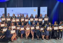 Some of the graduates after the ceremony