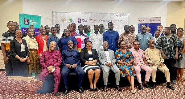 Prof. Agyei, (seated middle), with Mrs. Agyeiwah Agyepong, (seated third from right), and other stakeholders after the launch