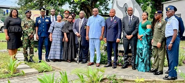 Mr Ablakwa (sixth from right) with Dr Ugirashebuja (fifth from right) and other dignitaries after the ceremony