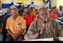 Nana Nvida addressing the press conference