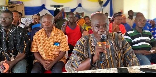 Nana Nvida addressing the press conference