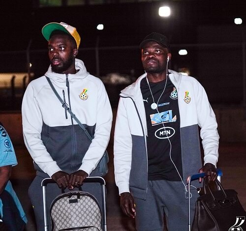 Inaki Williams and Thomas Partey (right) on arrival