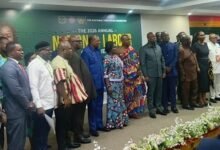 Vice President Professor Jane Naana Opoku-Agyemang, (eighth from left), with some Ministers of State and dignitaries after the conference