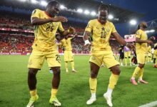 Prince Adu Kwabena and Brandon Thomas-Asante celebrating the victory
