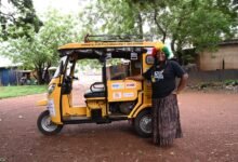 Princess Umul Hatiyya ready for her nationwide tour in a tuk-tuk