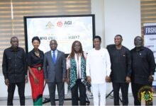 Mr. Ahi, (third from left), with Ms. Assan, (middle) and other dignitaries after the workshop