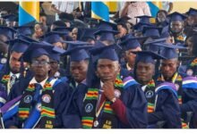The graduates at the passing-out ceremony.
