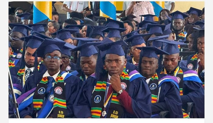 The graduates at the passing-out ceremony.