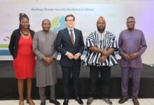 Mr Landshoeft (middle) and other dignitaries after the programme