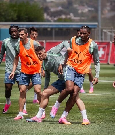 Swiss players training at their base in San Diego