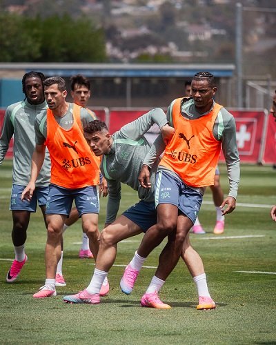Swiss players training at their base in San Diego