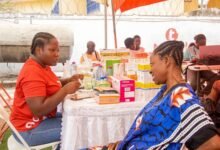 One of the beneficiaries being attended to
